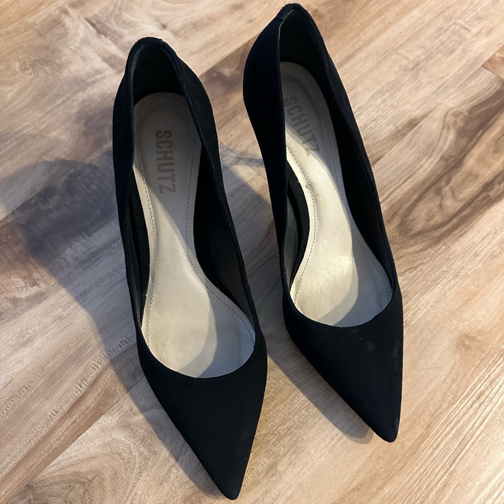 SCHUTZ SUEDE STILETTO PUMPS